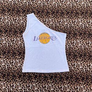 2000s Lakers girls one shoulder crop top